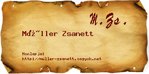 Müller Zsanett névjegykártya